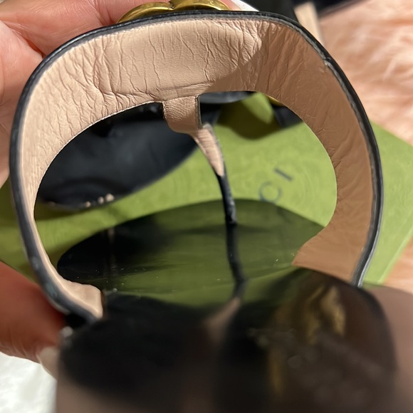 Gucci Marmont Leather Thong Sandals With Double G size 38.5 - Picture 7 of 12